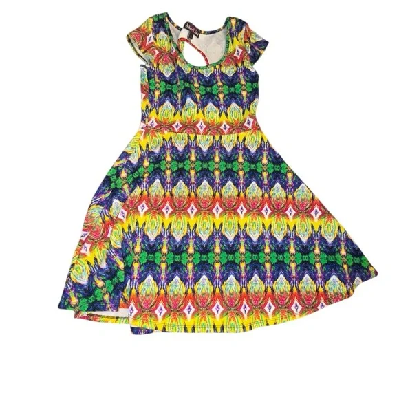 5/$25 Vibrant Multicolor Women's Midi Dress - Picture 2 of 4